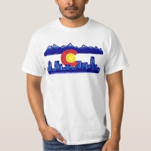 Camisa do valor das caras da skyline de Colorado