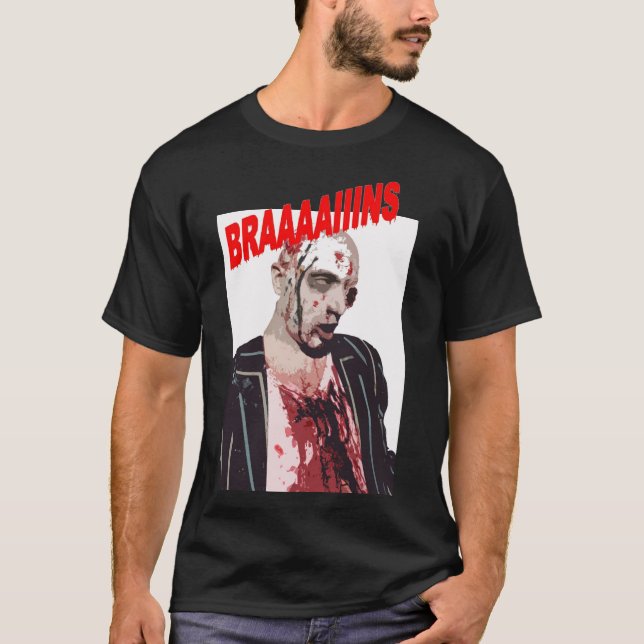 Camisa do zombi de Braaaaiins (Frente)