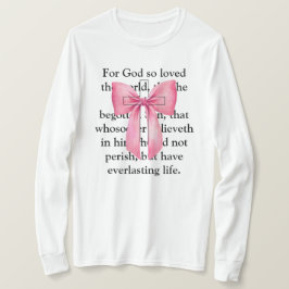 Camisa Doce Cruzada De Bíblia Rosa Coquette