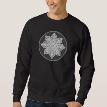 Camisa doce de manga comprida, preto com medalhão