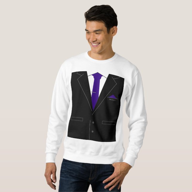 Camisa doce engraçada com Faux Business Suit e Tie (Frente Completa)