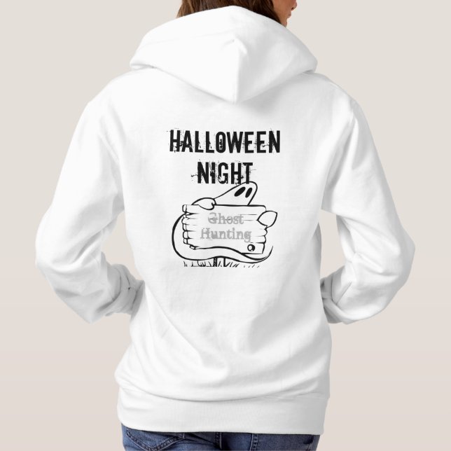 Camisa Doce Halloween Noite Fantasma Caça Hooded (Verso)