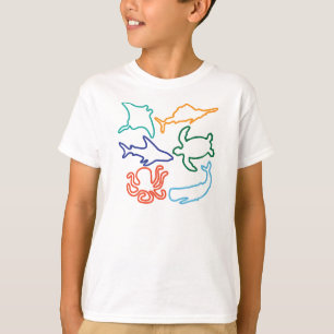 Camisa dos animais de mar dos miúdos