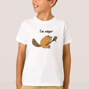 Camisa dos desenhos animados do castor AA ansioso