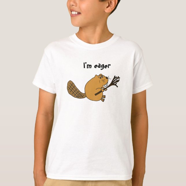 Camisa dos desenhos animados do castor AA ansioso (Frente)