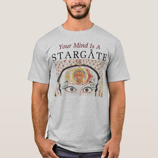 camisa dos homens do stargate da mente (Frente)