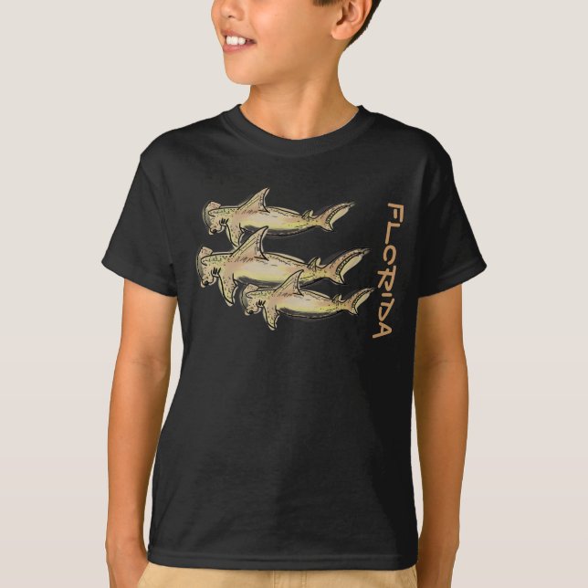 Camisa dos meninos do tubarão de hammerhead de (Frente)