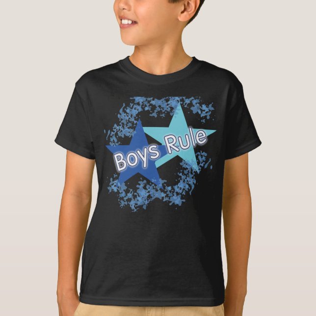 Camisa dos miúdos T das estrelas azuis da regra (Frente)