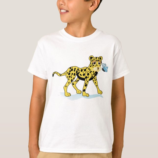 Camisa dos miúdos T dos animais selvagens da chita (Frente)
