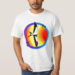 Camisa dos papagaios T da cauda da andorinha