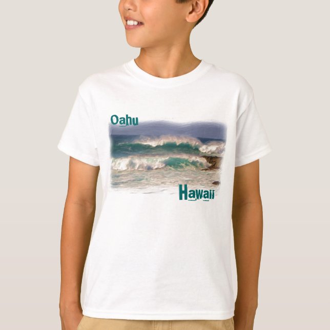 Camisa dos rapazes do Havaí Oahu (Frente)
