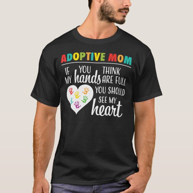 Camisa dotada de adoção de cota cardíaca da mãe ad (Frente)