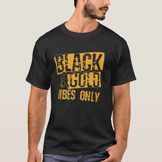 Camisa Dourada do Grupo de Jogo Preto para Segundo (Frente)