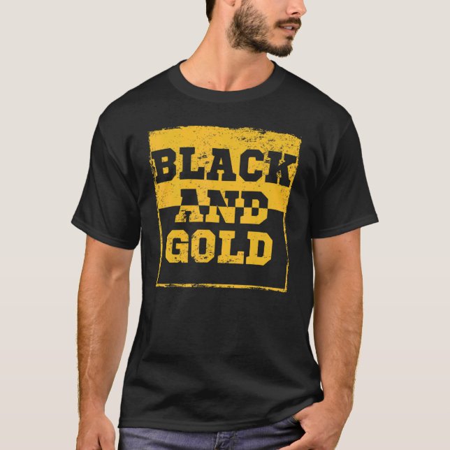 Camisa Dourada do Grupo de Jogo Preto para Segundo (Frente)
