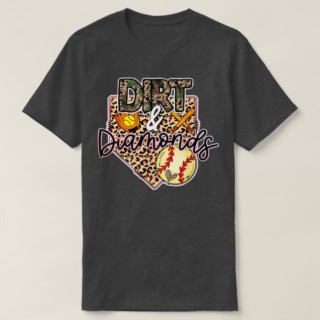 Camisa E Diamantes Mãe De Sofball E Basebal (Frente do Design)