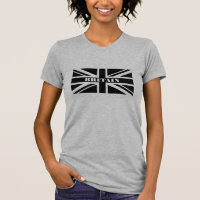Camisa elegante da bandeira BRITÂNICA preta do