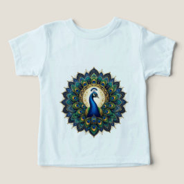 Camisa Elegante de Mandala de Pavão para Criança |
