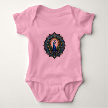 Camisa Elegante de Mandala de Pavão para Criança |