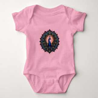 Camisa Elegante de Mandala de Pavão para Criança |