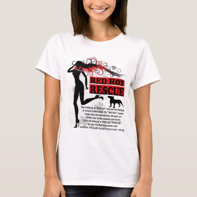 Camisa encarnado Desgin do salvamento - grande (Frente)