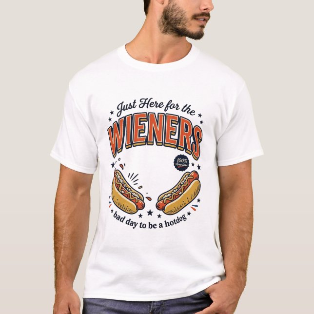 Camisa engraçada com desenho de cachorro-quente es (Frente)