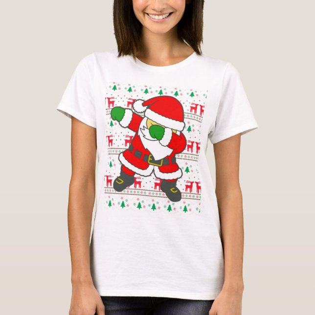 Camisa engraçada da Capa do Natal do papai noel de (Frente)