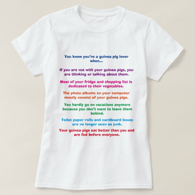 Camisa engraçada da cobaia (Frente do Design)