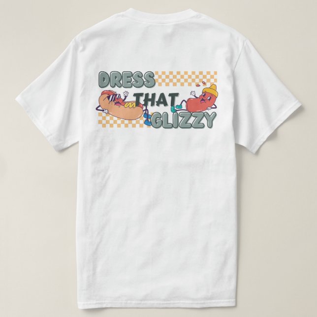 camisa engraçada da época glizzy para homens (Verso do Design)