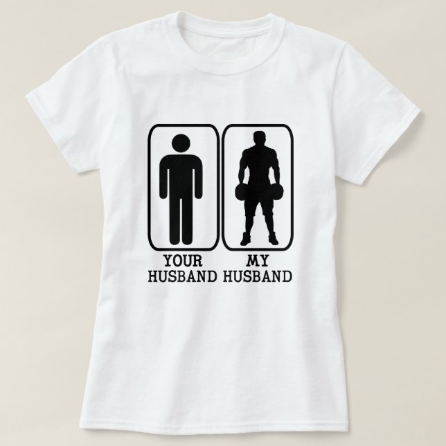 Camisa engraçada da esposa - seu marido minha (Frente do Design)
