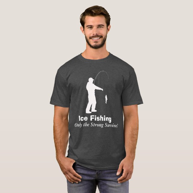 Camisa engraçada da pesca do gelo (Frente Completa)