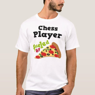 Camisa (engraçada) da pizza T do jogador de xadrez