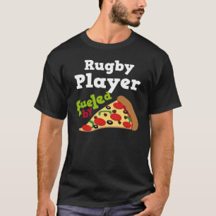 Camisa (engraçada) da pizza T do jogador do rugby