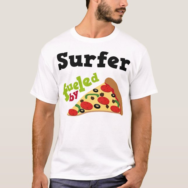 Camisa (engraçada) da pizza T do surfista (Frente)