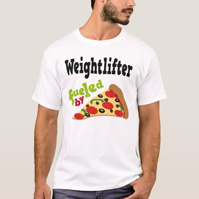 Camisa (engraçada) da pizza T do Weightlifter (Frente)