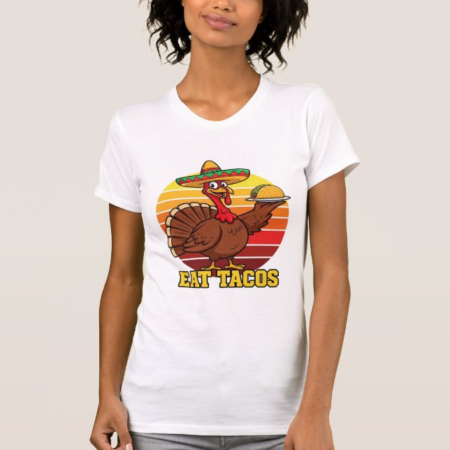 Camisa engraçada de Ação de Graças para comer taco (Frente)