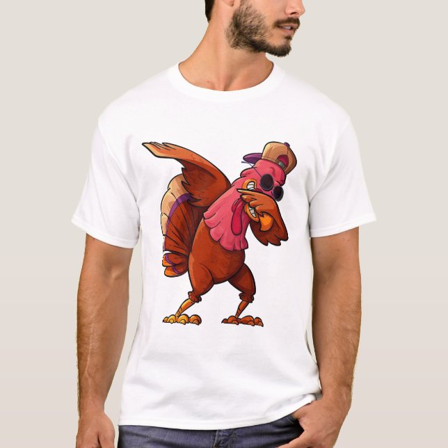 Camisa engraçada de Ação de Graças para peru Dabbi (Frente)