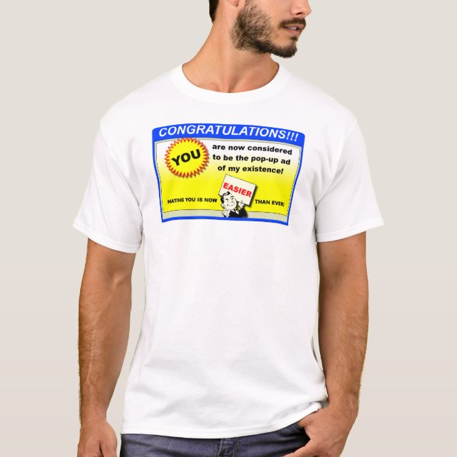 Camisa Engraçada de Anúncio Pop-Up (Frente)