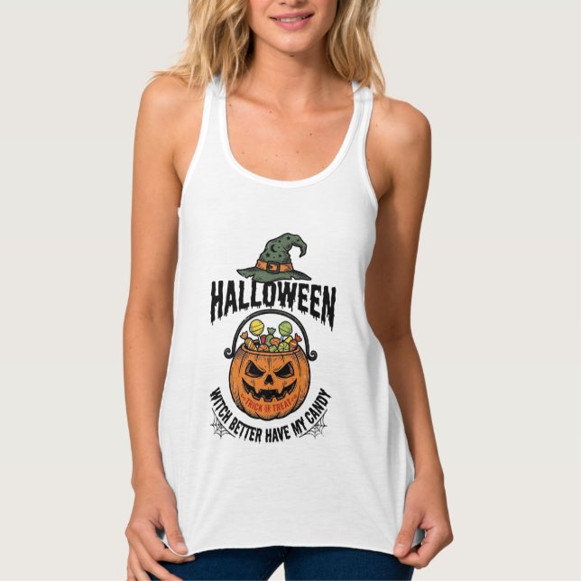 Camisa engraçada de bruxa de Halloween com design  (Frente)