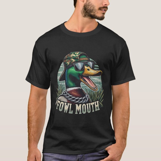 Camisa engraçada de caçador de pato Boca suja Caça (Frente)