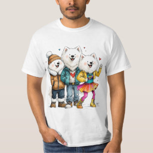 Camisa engraçada de cachorro esquimó Trio de cães