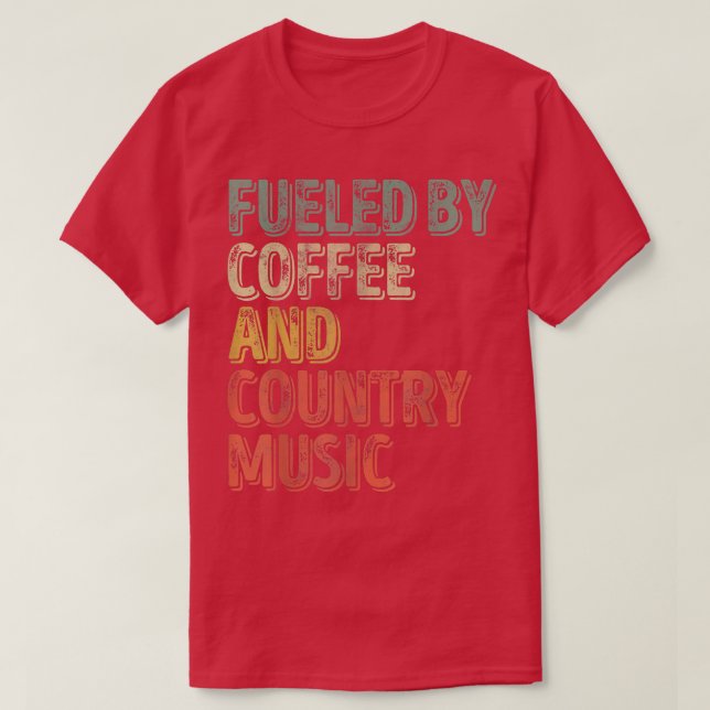 Camisa Engraçada De Café Alimentada Por Café E Cou (Frente do Design)