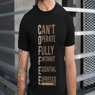 Camisa Engraçada De Café   Estilo de Humor Diário
