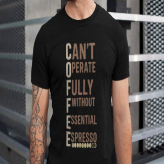 Camisa Engraçada De Café | Estilo de Humor Diário