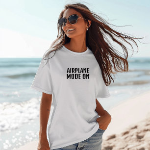 Camisa engraçada de caminhada modo avião em preto
