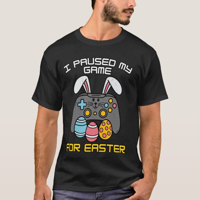 Camisa engraçada de coelho gamer de Páscoa - Contr (Frente)