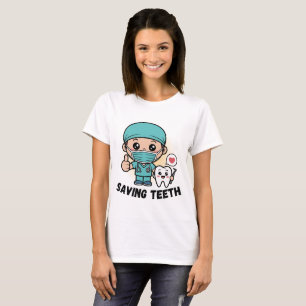 CAMISA ENGRAÇADA DE DENTISTA :SALVANDO DENTES