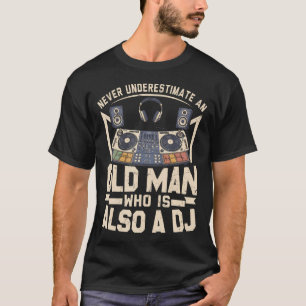 Camisa engraçada de DJ para avô pai produtor Disco