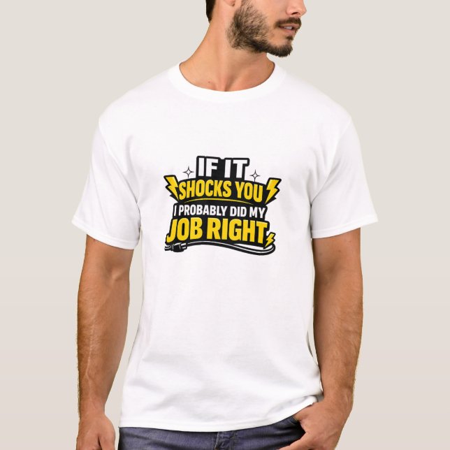 Camisa engraçada de eletricista Se te choca (Frente)