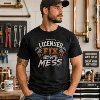 Camisa Engraçada de Encanador Licenciado para Cons