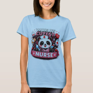 Camisa engraçada de enfermeira panda mais fofa do